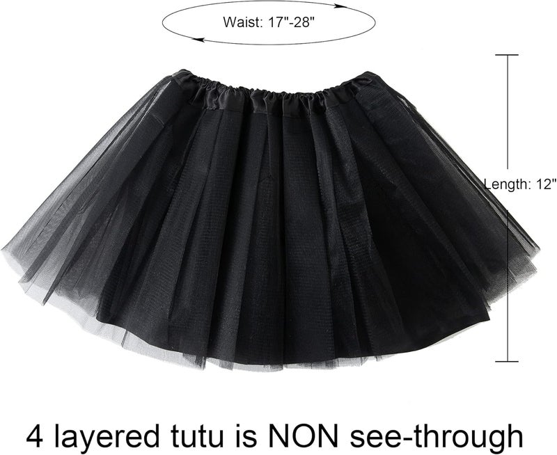 Jastore Girls Tutu Skirt 4 Layers Tulle Tutus for Girls Fluffy Ballet Dress Up for Toddler Kids Children - Image 2